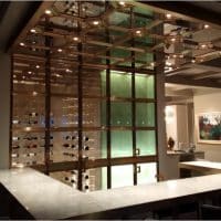 Contemporary Cellar Design with Bronze Doors