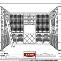 This wine cellar features cable, peg, and wooden racking.