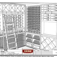 Transitional Wine Cellar with Rolling Ladder