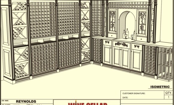 Custom Wine Cellars Washington 3D Left Elevation