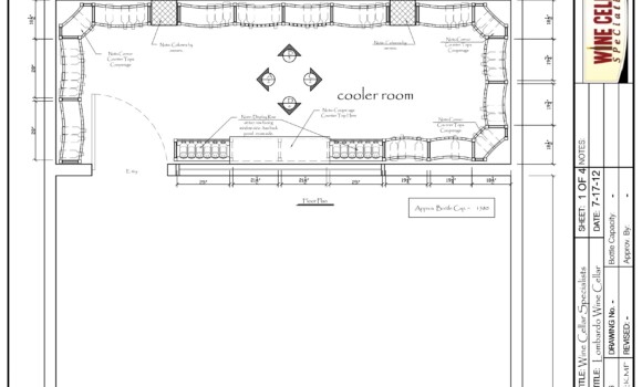 Florida Custom Wine Cellar Design Drawing
