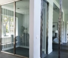 Custom brushed Stainless Steel Wine Cellar Door