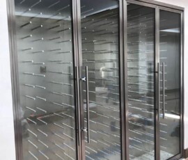 Double Custom Stainless Steel Wine Cellar Doors