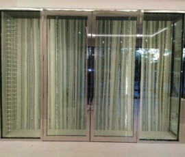 Elegant Custom Stainless Steel Wine Cellar Door